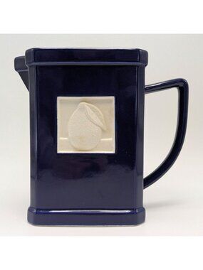 Roshco Blue Ceramic Pitcher White Citrus Tile Accent Tile Ware Farm Collection